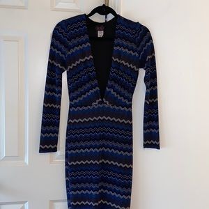 Blue long sleeve dress